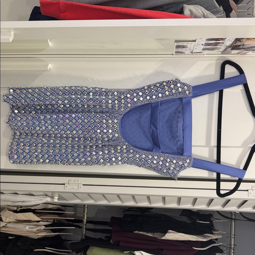 Oh Polly Blue Sequin Mini Dress - Picture 4 of 4